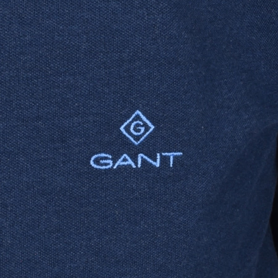 Alternative Image for ProductGant Contrast Collar Long Sleeve Polo T Shirt Navy3
